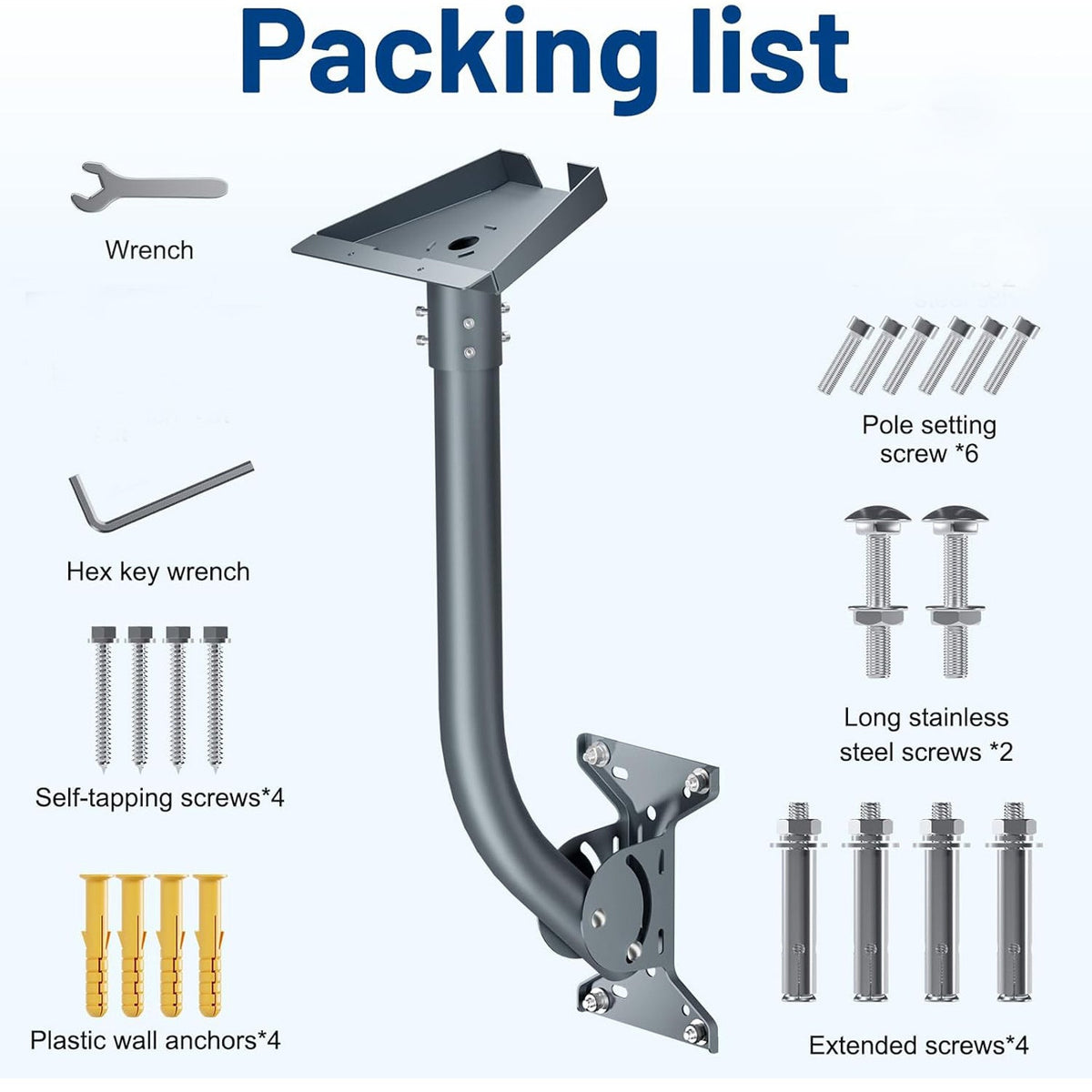 Trépied Starlink Gen 3 Avec Adaptateur Réglable - Support Portable Robuste Compatible Antenne Standard Gen 3/V4, Hauteur Jusqu'à 134,6 Cm (Noir)