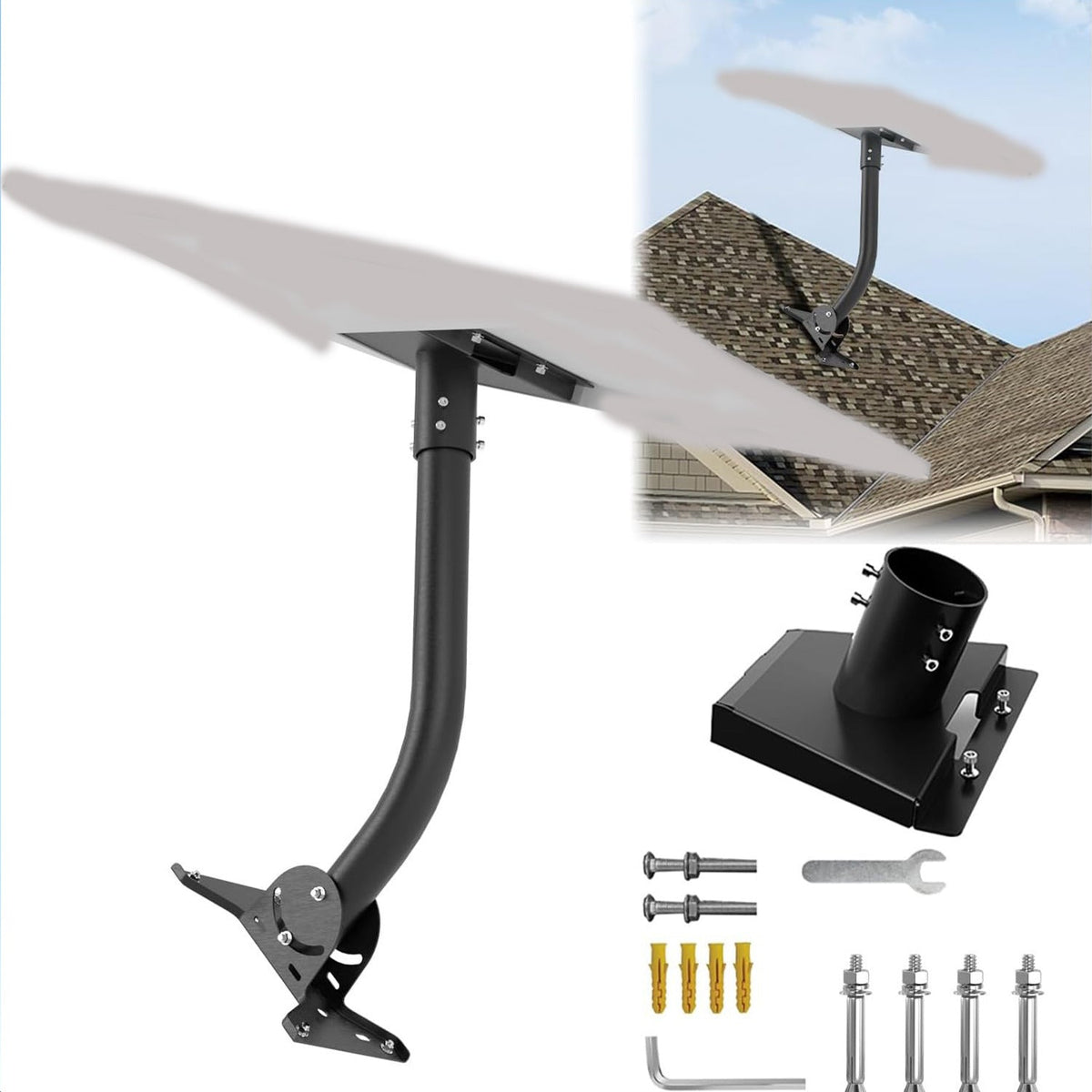 Starlink Gen 3 Muurbeugel – Lange Wandmontage, Staal/glasvezel, Voor Rechthoekige Schotel, Met Anti-slip