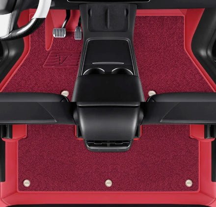 All - Round White Leather Floor Mats for Tesla Model 3 Highland / Y - Tesery Official Store