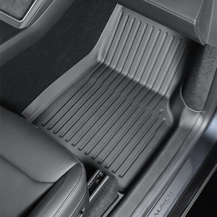 All Weather TPE Floor Mats with Door Sill Protector for Model 3 Highla