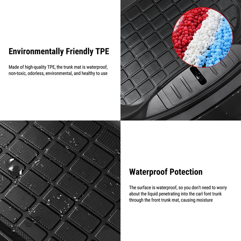 All Weather TPE Front Rear Trunk Mat for Tesla Model 3 - Tesery Official Store