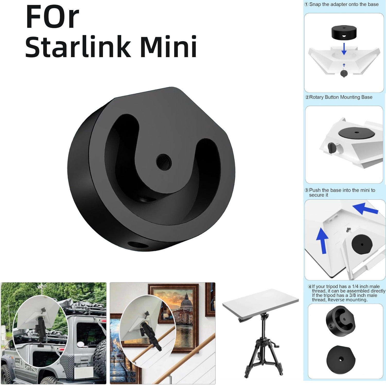 Aluminum Alloy Tripod Ball Head Adapter for Starlink Mini4 - Tesery Official Store
