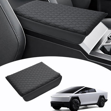 Armrest Cover with Leather Pocket for Tesla Cybertruck