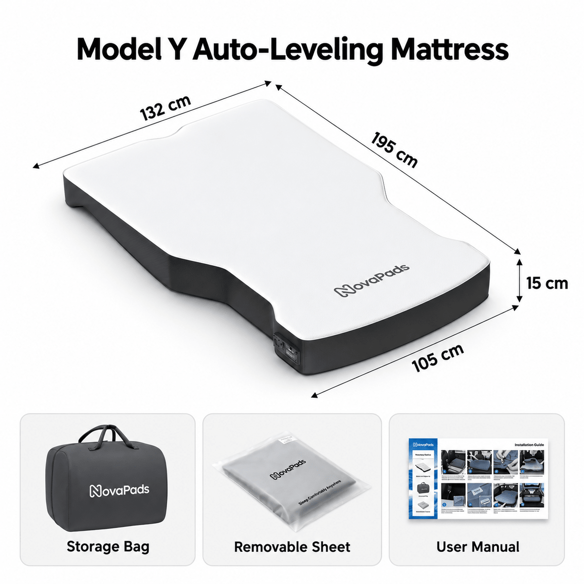 Auto-Leveling NovaPads Air-Foam Mattress for Model Y & Model Y Juniper - Tesery Official Store