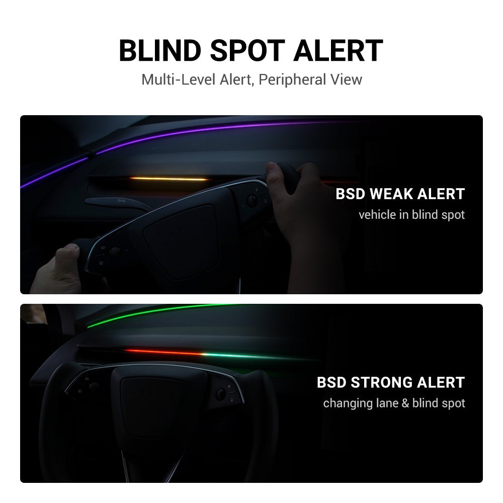 BSD Blind Spot Monitor RGB Ambient Lighting for Model 3/Y | OEM Screen Control - Tesery Official Store