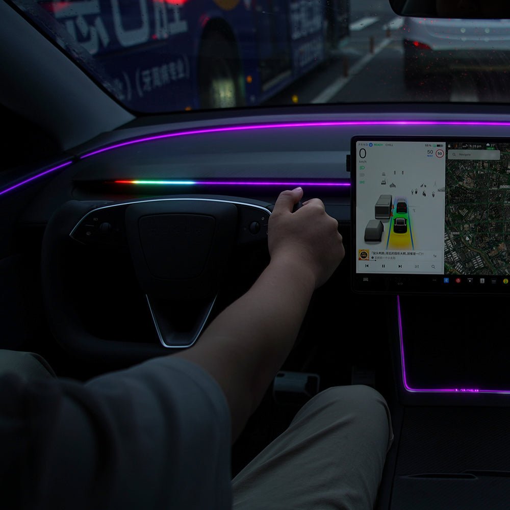 BSD Blind Spot Monitor RGB Ambient Lighting for Model 3/Y | OEM Screen Control - Tesery Official Store