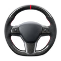 Carbon Fiber Alcantara Round Steering Wheel for Model 3 / Y【Style 15】 - Tesery Official Store