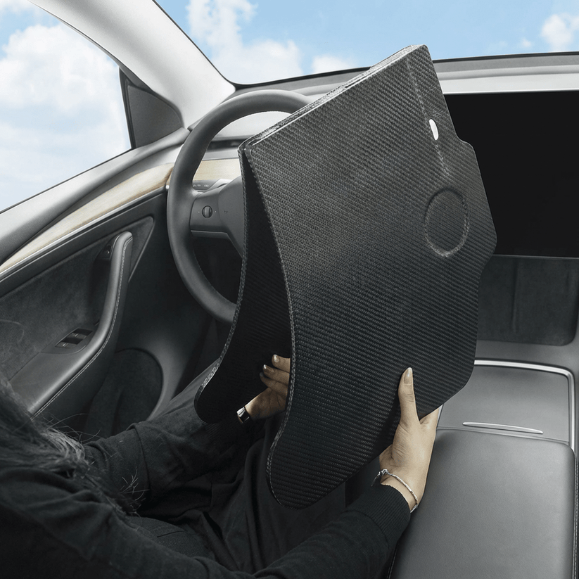 Carbon Fiber Pattern Foldable Working Tray Table for Model 3 Highland