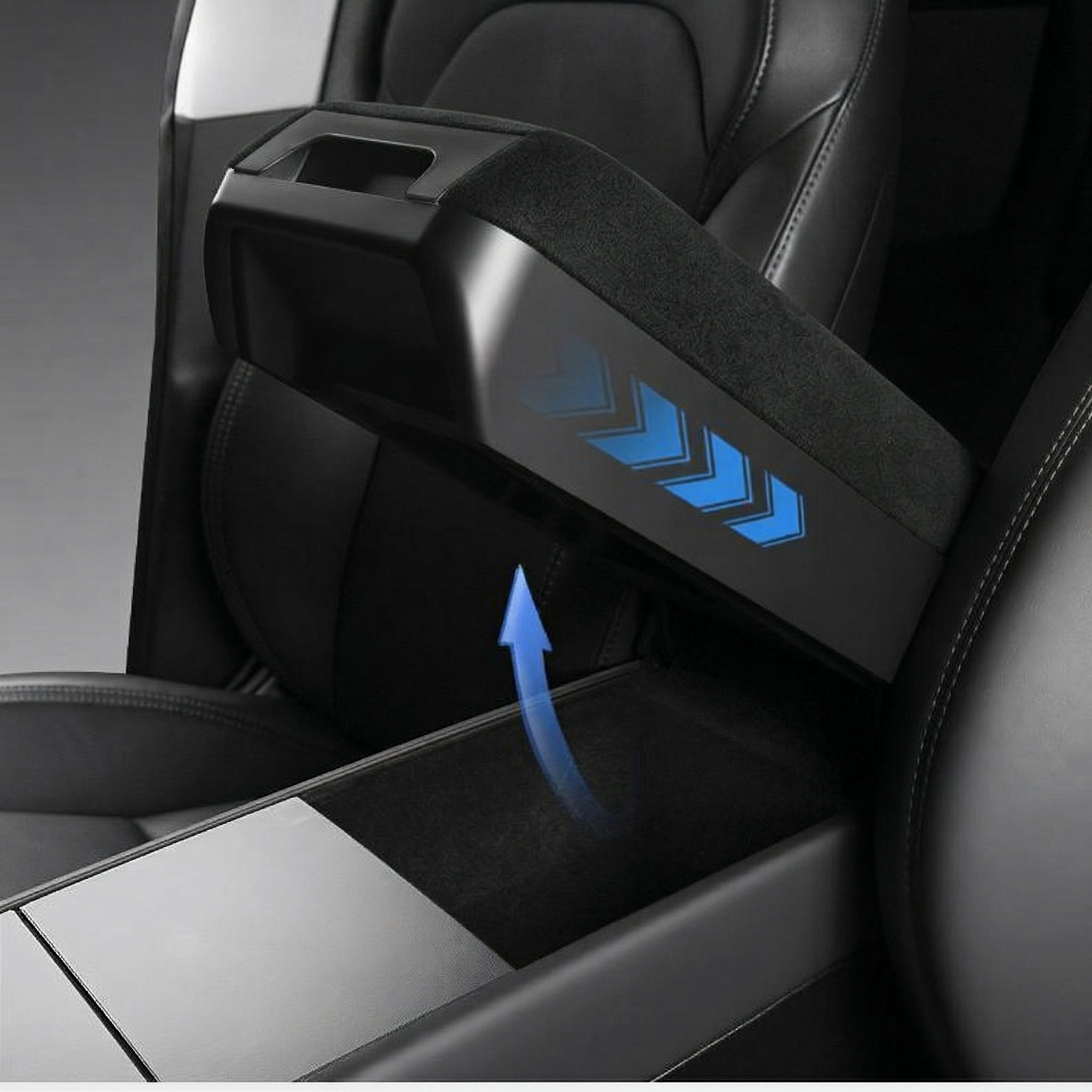 Hidden Riser Center Console Armrest Riser with Hidden Sliding Storage for Model 3 H