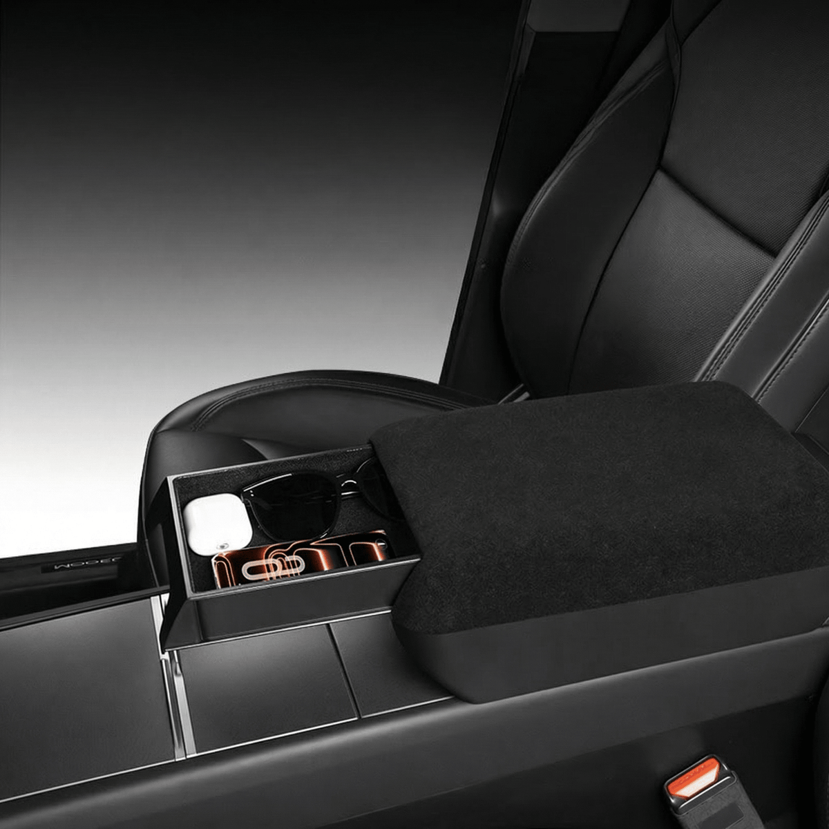 Hidden Riser Center Console Armrest Riser with Hidden Sliding Storage for Model 3 H
