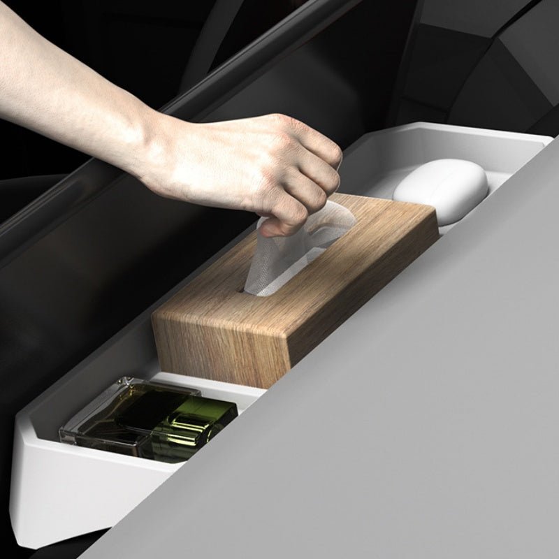 Cybertruck Center Console Behind Screen Storage Box