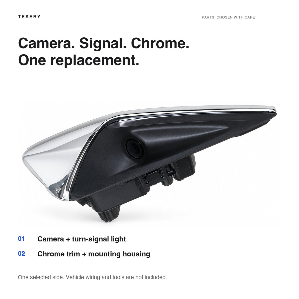 Chrome Side Repeater Camera for Tesla Model 3 (2017–2020) - Tesery Official Store