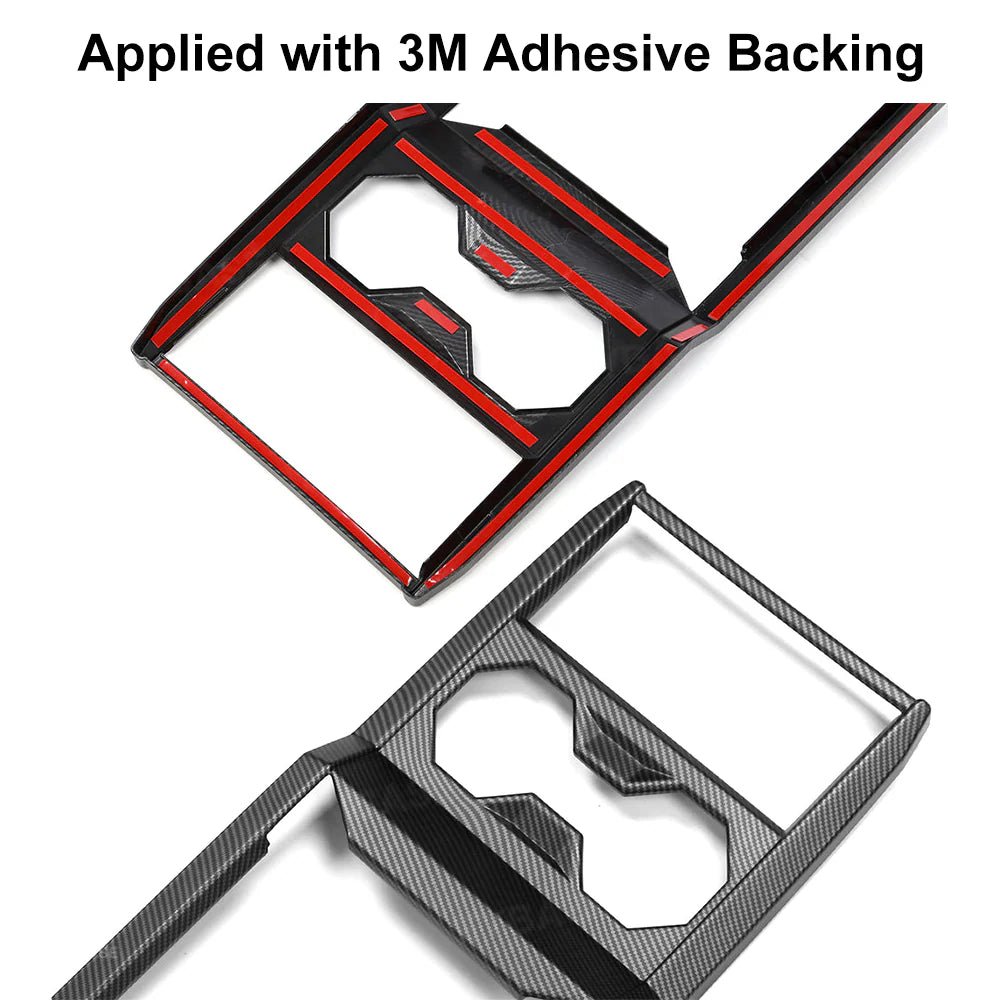 Cybertruck Center Console Cup Holder ABS Carbon Fiber Style Protective Overlay - Tesery Official Store