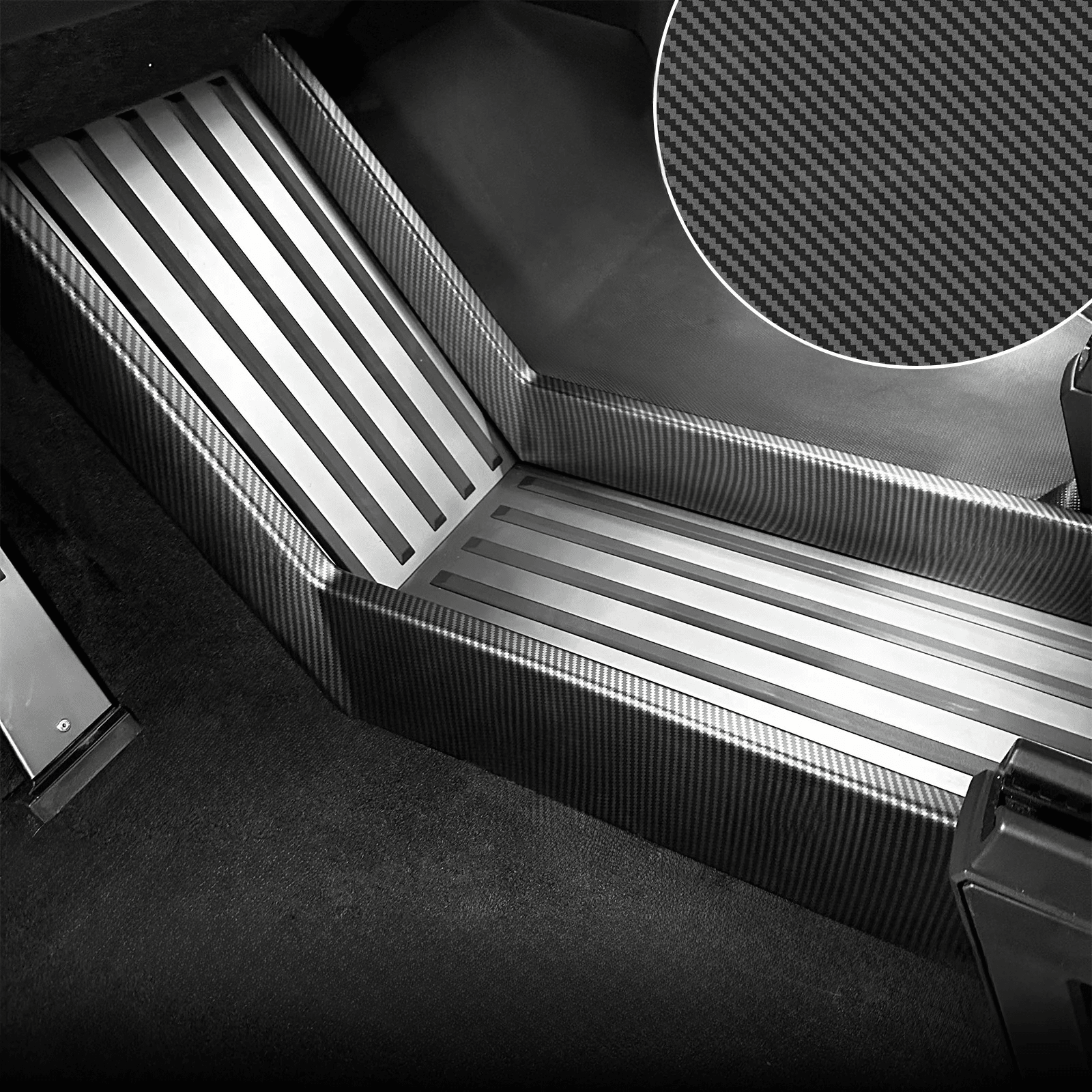 Cybertruck Lower Console Side Carbon Fiber Style ABS Protection - Tesery Official Store