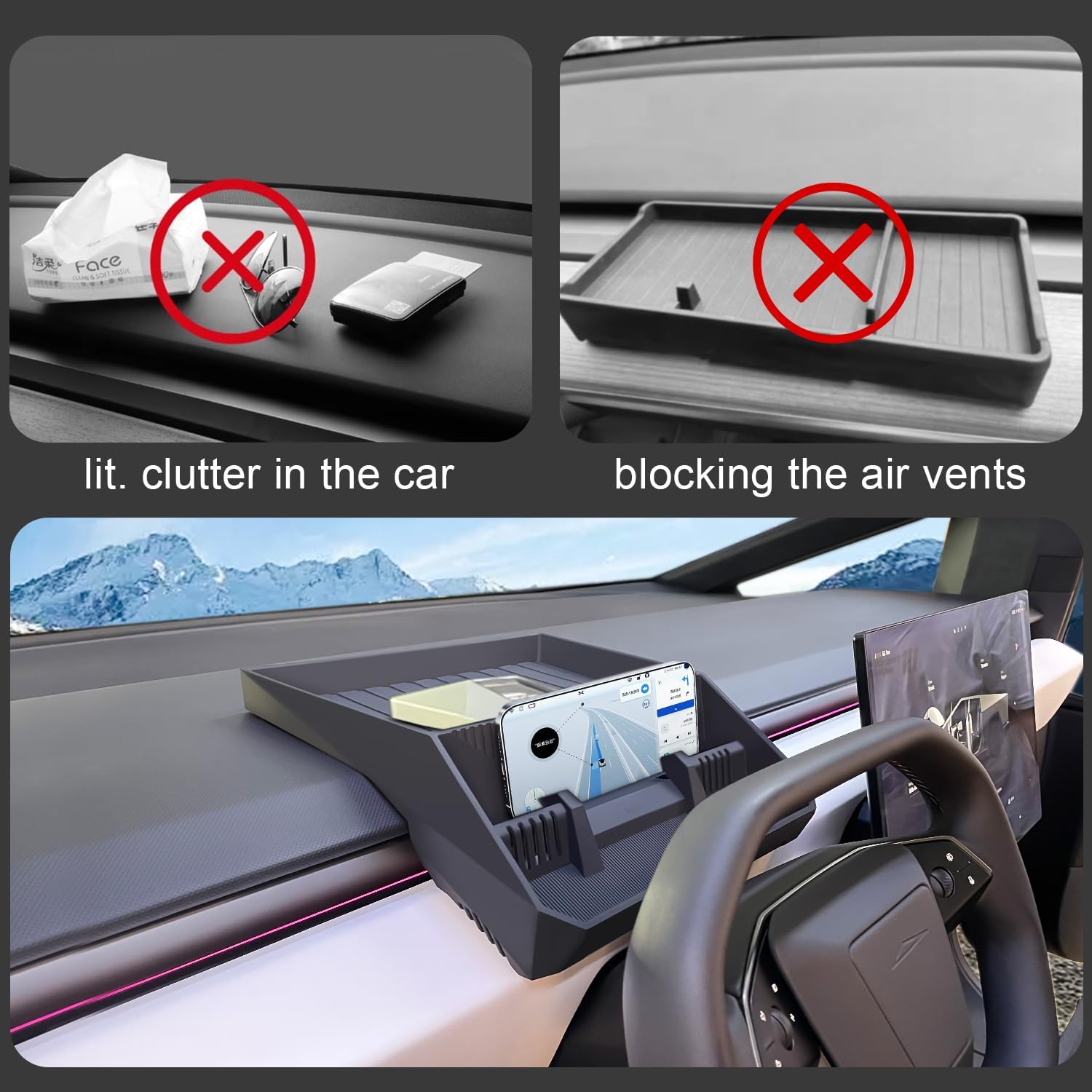 Custom Dash Box Cybertruck Dashboard Storage Box