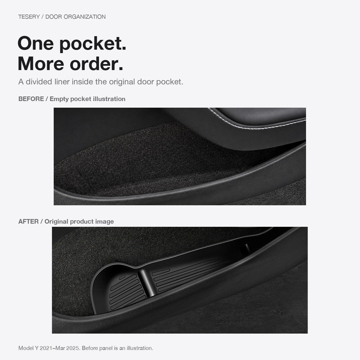 Door Side Organizer Tray for Tesla Model Y Juniper / Model YL - Tesery Official Store