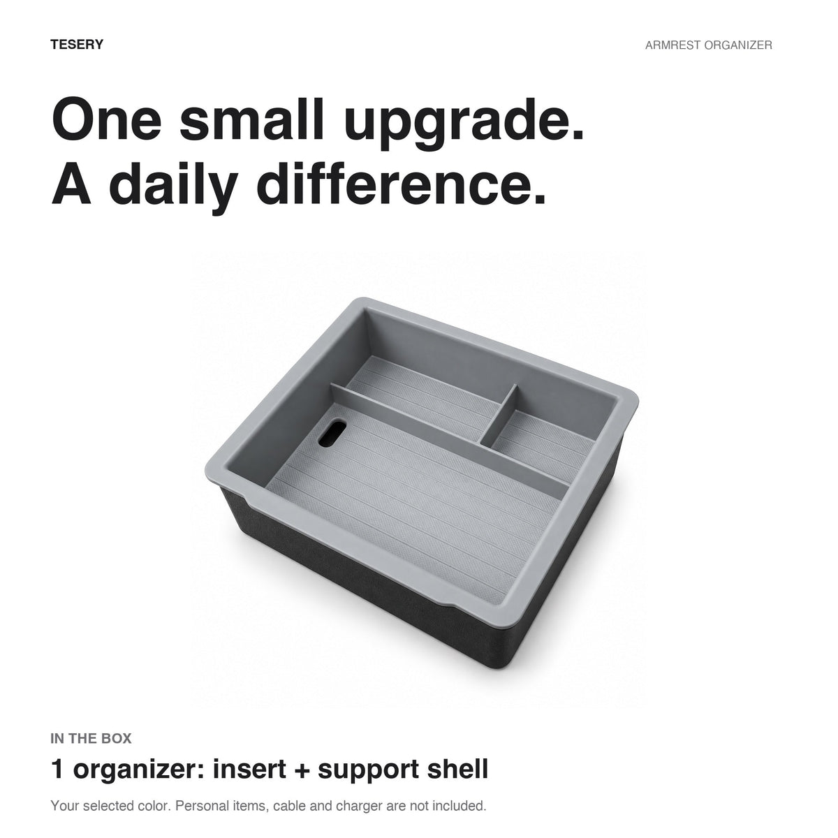 Double-Layer Center Armrest Storage Box for Model 3 Highland/Y Juniper | 3 Colors - Tesery Official Store