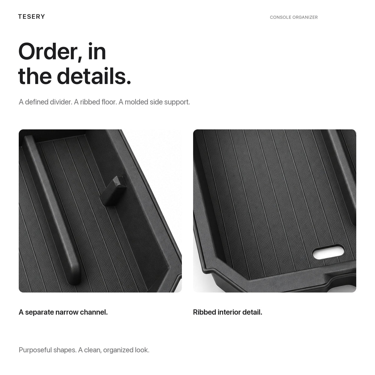 Double-Layer Center Console Storage Box for Model 3 Highland/Y Juniper | 3 Colors - Tesery Official Store