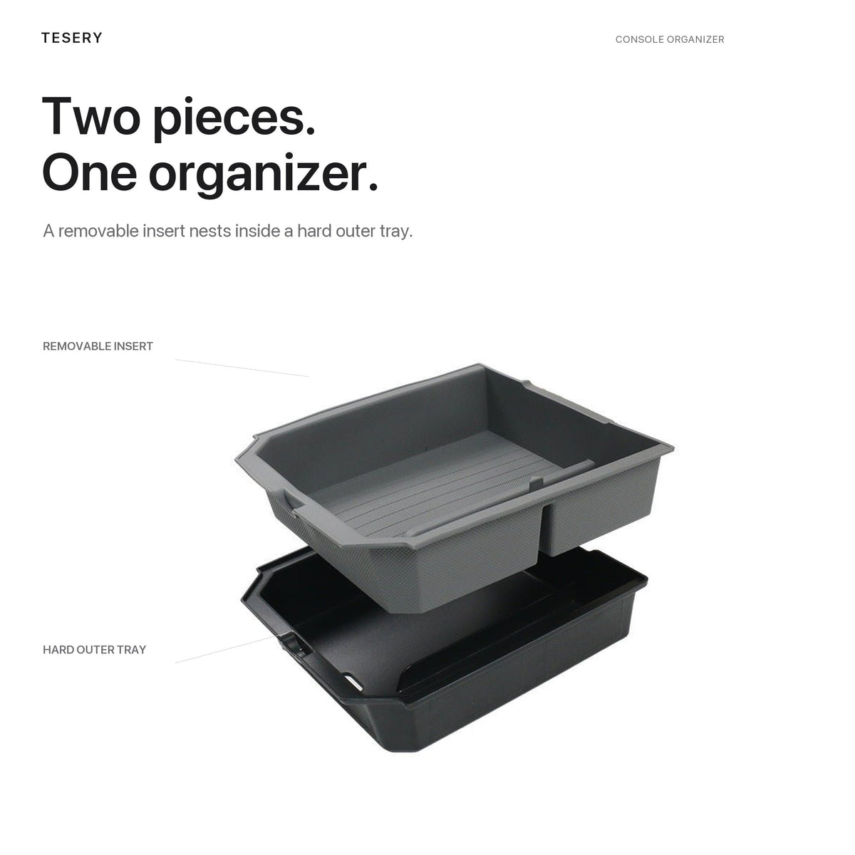 Double-Layer Center Console Storage Box for Model 3 Highland/Y Juniper | 3 Colors - Tesery Official Store