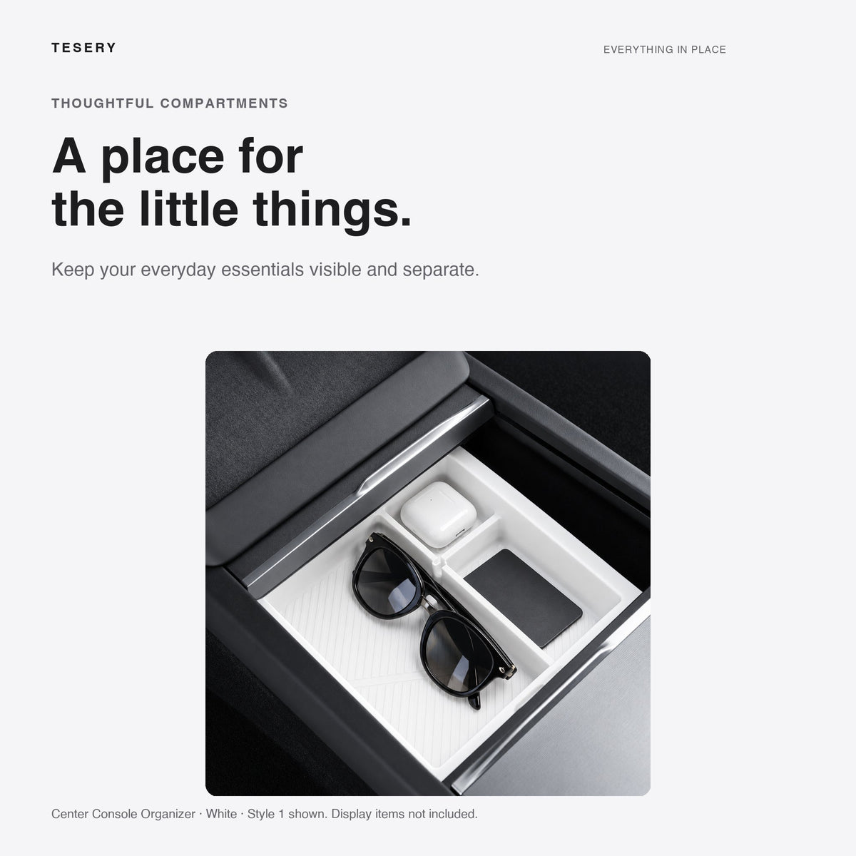 Double-Layer Center Console Tray for Model 3 Highland / Model Y Juniper / YL - Tesery Official Store