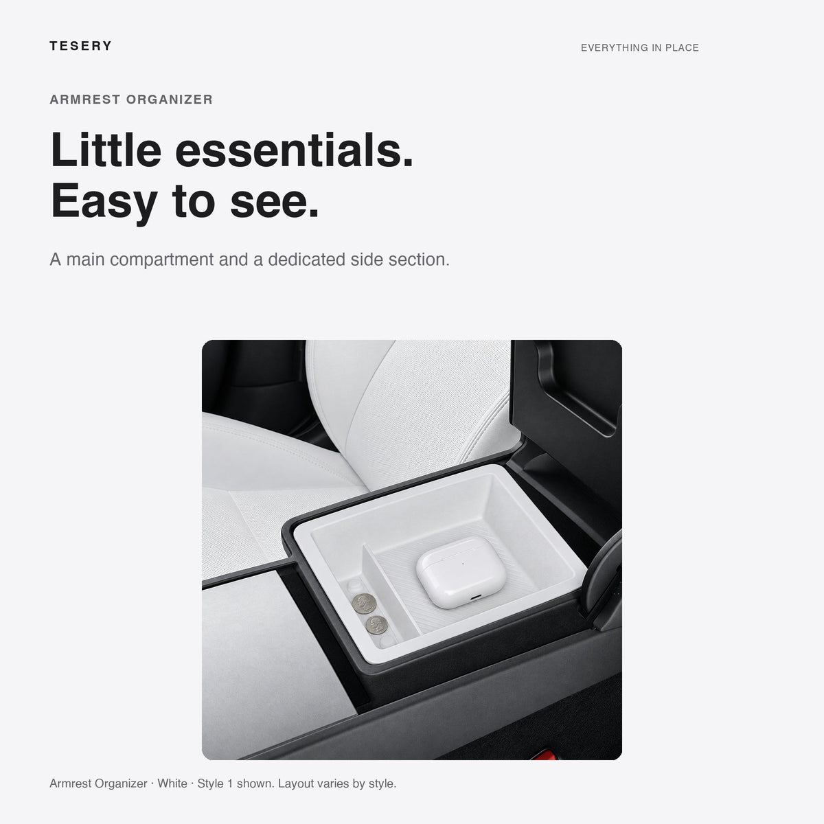 Double-Layer Center Console Tray for Model 3 Highland / Model Y Juniper / YL - Tesery Official Store