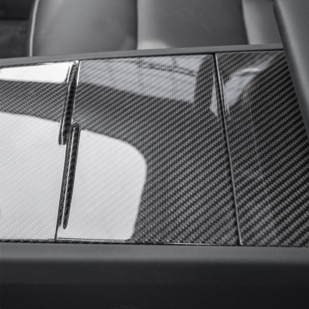Real Dry Carbon Fiber Airbag Trim Cover for Model Y Juniper & Model 3 Highland main image 1