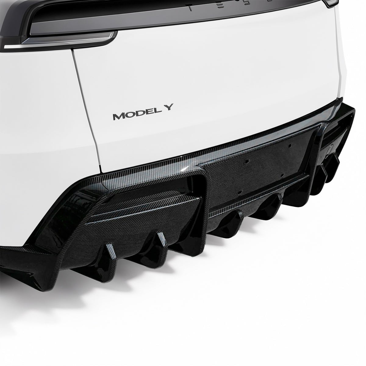 テスラモデルYジュニパー　リアディフューザー(マットブラック色) テスラ モデルY ジュニパー用カーボンファイバー リアディフューザー