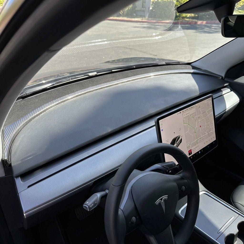 Dry Carbon Fiber Upper Dash Overlay for Model 3 / Y - Tesery Official Store