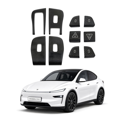 Dry Carbon Fiber Window Lift Button Trim & Switch Covers for Tesla Model Y L - Tesery Official Store