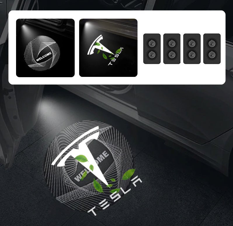 Tesla Model 3/Y Dynamic 3D LED Puddle Lights | 360° Adjustable