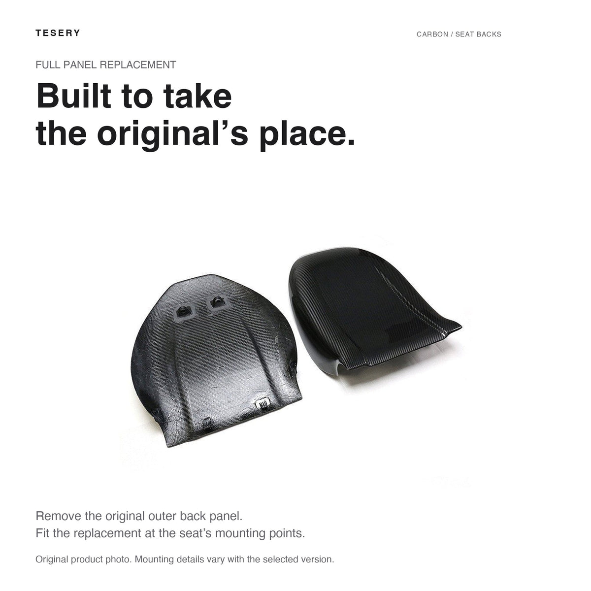 Full Back Seat Replacement for Model 3 / Y - Carbon Fiber Interior Mods - Tesery Official Store