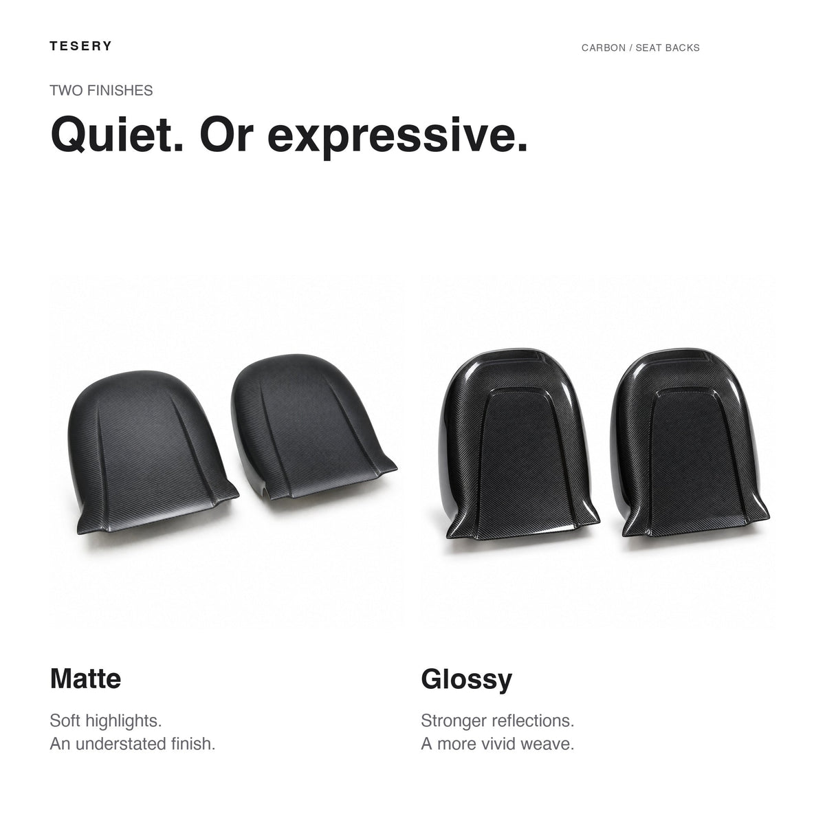 Full Back Seat Replacement for Model 3 / Y - Carbon Fiber Interior Mods - Tesery Official Store