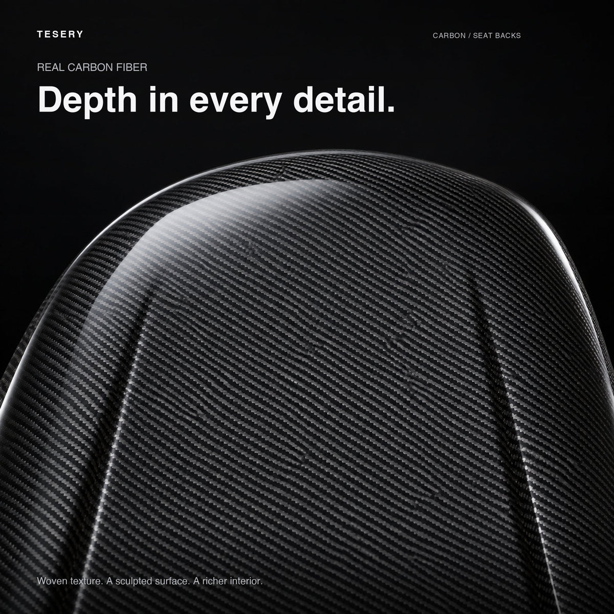 Full Back Seat Replacement for Model 3 / Y - Carbon Fiber Interior Mods - Tesery Official Store