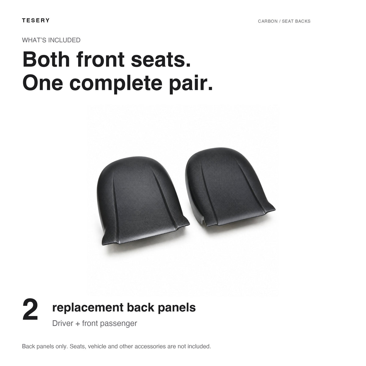 Full Back Seat Replacement for Model 3 / Y - Carbon Fiber Interior Mods - Tesery Official Store