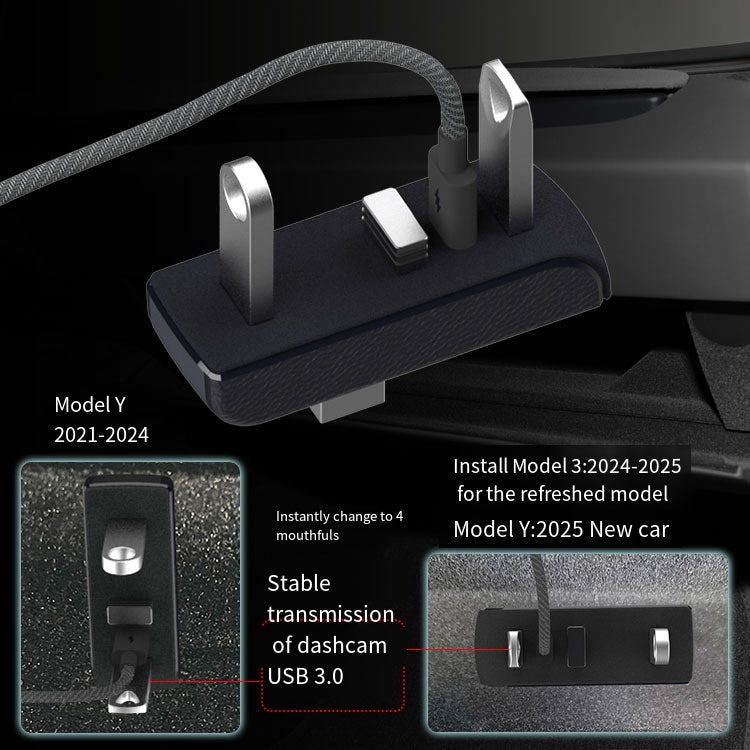 Ywooon Handschuhfach USB Hub für Tesla Model Y Juniper 2025-2026 Model 3 Highland 2024 2025 Cybertruck, 4-in-1 Handschuhfach USB Splitter Erweiterungsadapter Zubehör für Tesla Ywooon Handschuhfach USB Hub für Tesla Model Y Juniper 2025-2026 Model 3 Highland 2024 2025 Cybertruck, 4-in-1 Handschuhfach USB Splitter Erweiterungsadapter Zubehör für Tesla