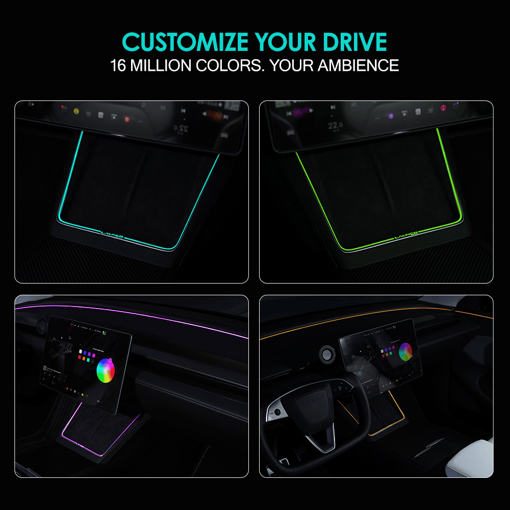 Laser - Carved Ambient Light for Model Y Juniper Wireless Charging Port - Tesery Official Store