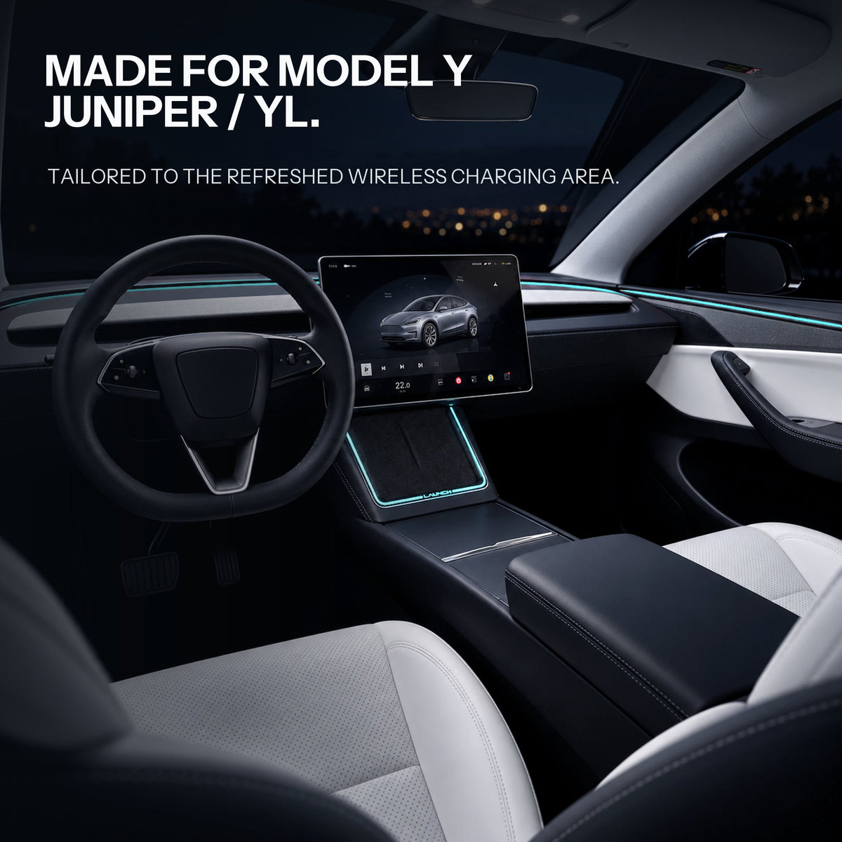 Laser-Carved Ambient Light for Model Y Juniper / YL Wireless Charging Port | TESERY - Tesery Official Store