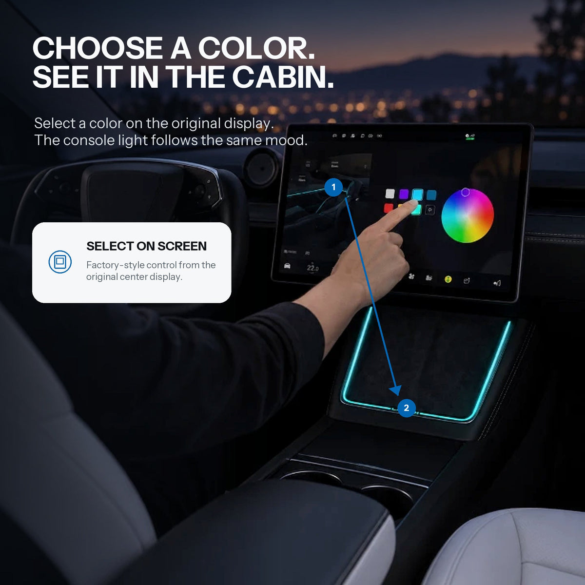 Laser-Carved Ambient Light for Model Y Juniper / YL Wireless Charging Port | TESERY - Tesery Official Store