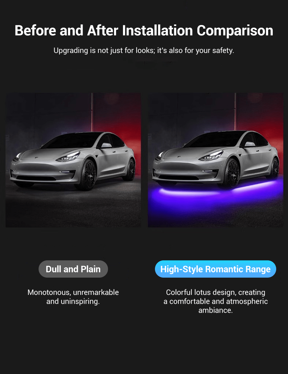 LED Chassis Ambient Lights for Tesla Model 3/Y | Premium Lighting
