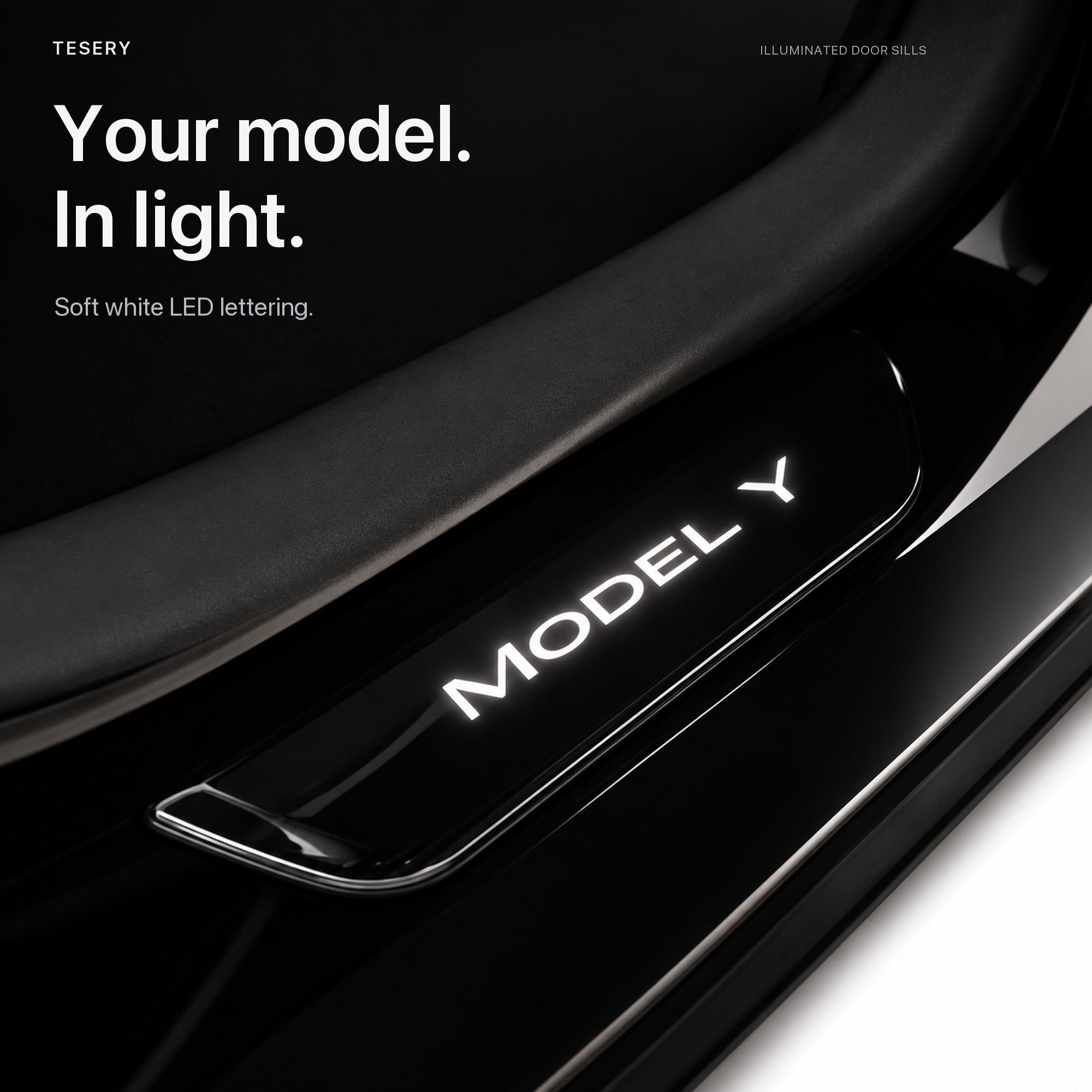 LED illuminated Welcome Pedal Door Sill Protector for Model Y / 3 | TE