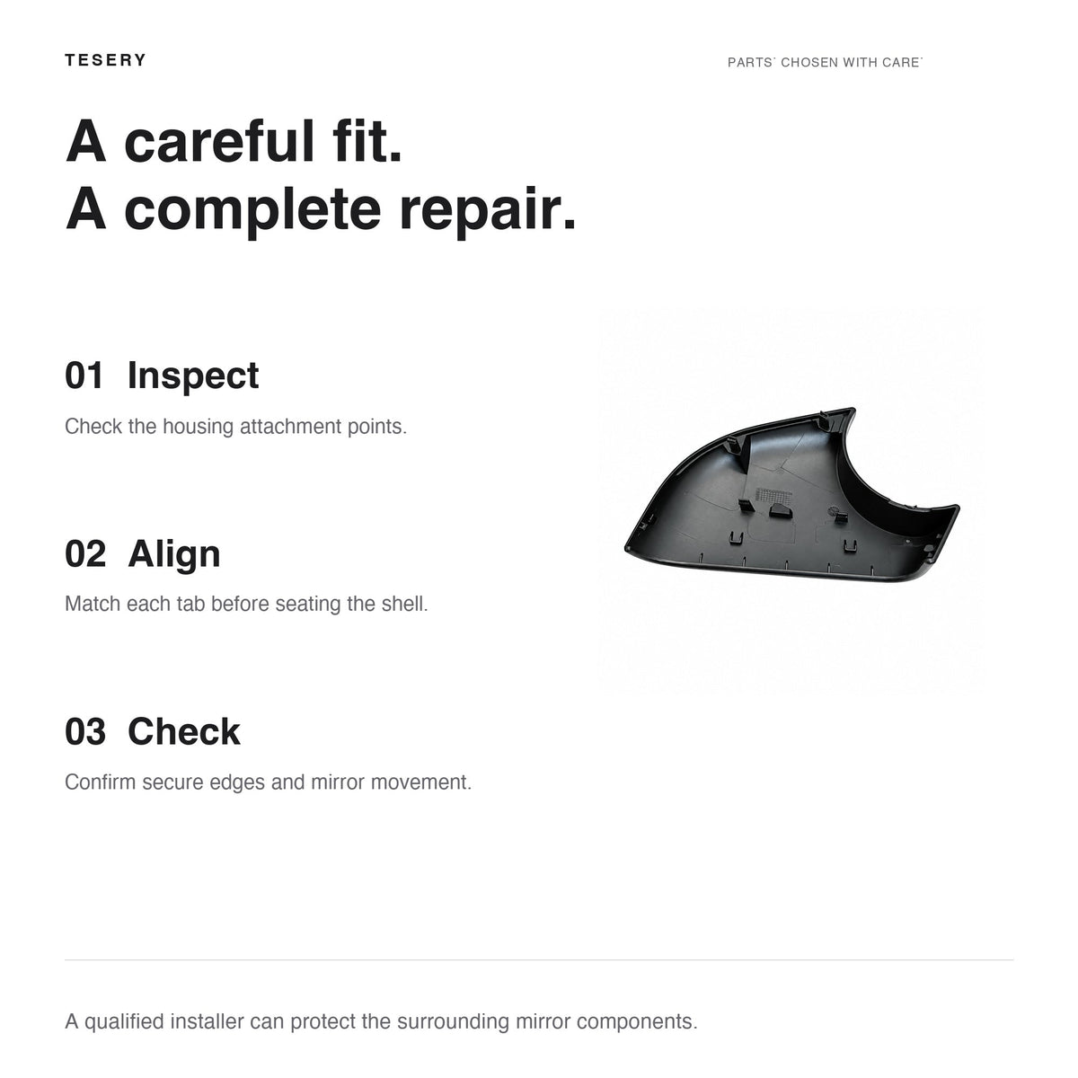Lower Mirror Cover for Tesla Model Y / YL - Tesery Official Store