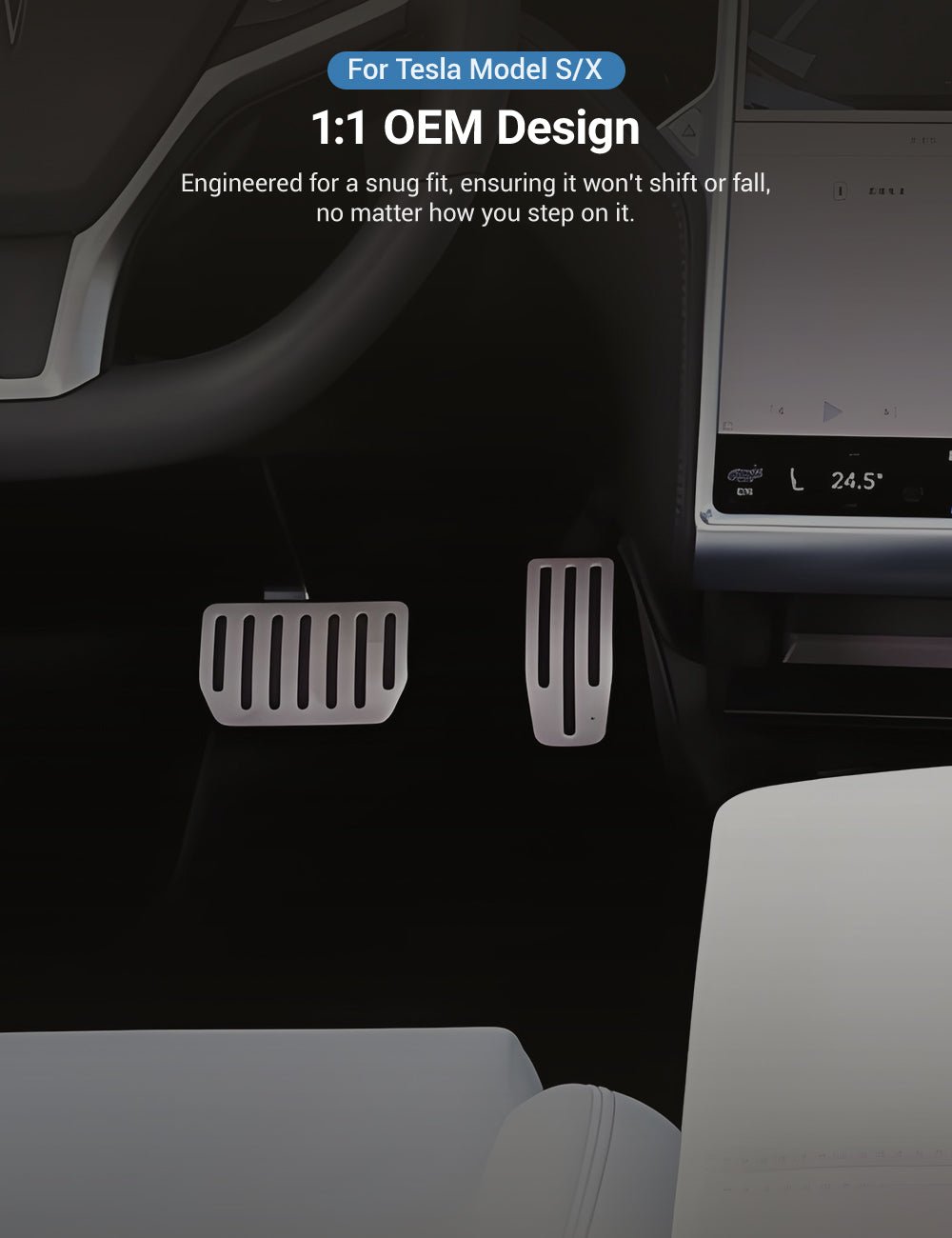 Metal Gas And Brake Pedal for Tesla Model S/X 2017-2021