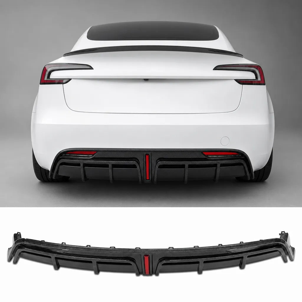 Model 3 Highland Real Carbon Fiber Rear Diffuser | Tesery - Tesery Official Store