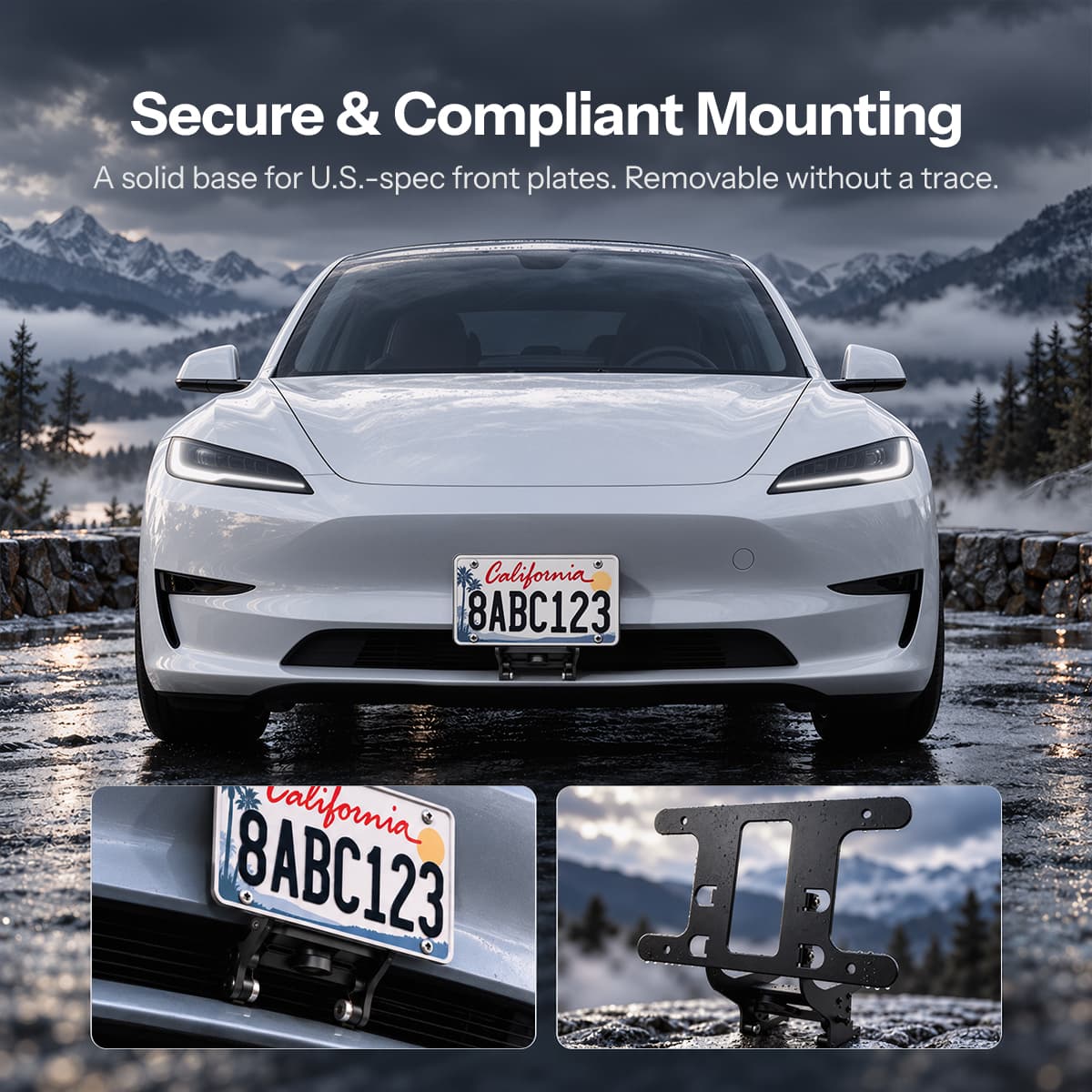 Model 3 Highland US Standard License Plate Holder | Aluminum Bracket - Tesery Official Store