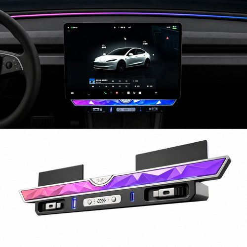 Model 3 Highland/Model Y Juniper Under Screen Crystal Dock | 3-in-1 Ambient Light, Aromatherapy & USB Fast Charging - Tesery Official Store