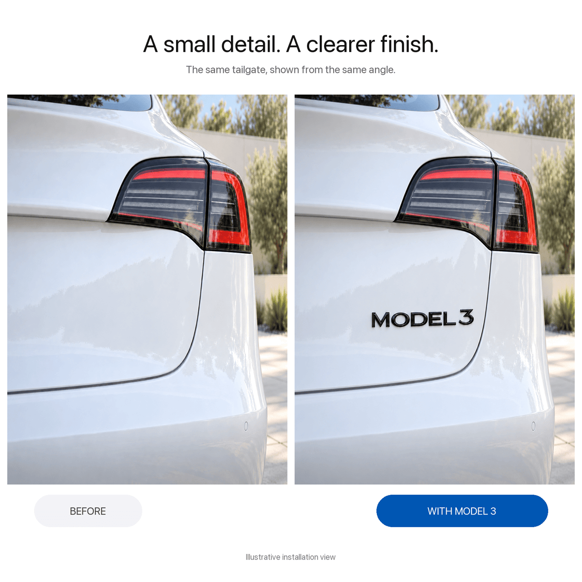 Model Name Tailgate Emblem for Tesla Model 3/Y/S/X - Tesery Official Store