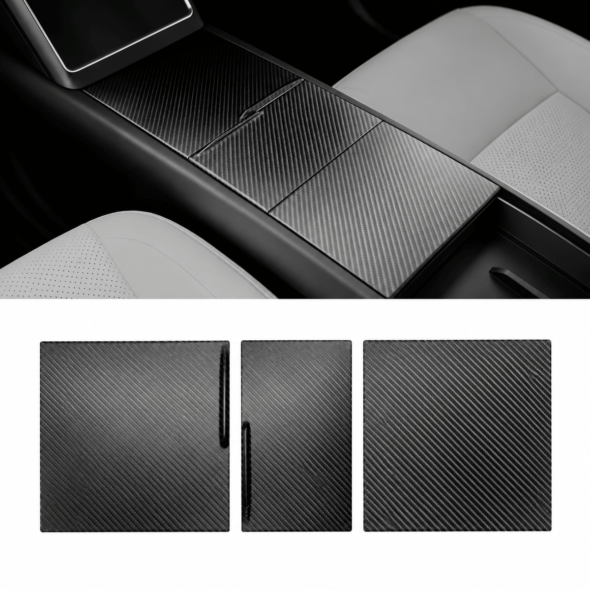 Model Y Juniper Real Dry Carbon Fiber Dashboard & Interior Trim Kit (10-Piece) - Tesery Official Store