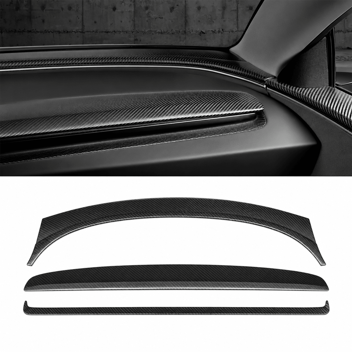 Model Y Juniper Real Dry Carbon Fiber Dashboard & Interior Trim Kit (10-Piece) - Tesery Official Store
