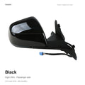 Black RH complete side mirror assembly for Tesla Model Y Juniper and Model YL, painted housing with mounting base and wiring
