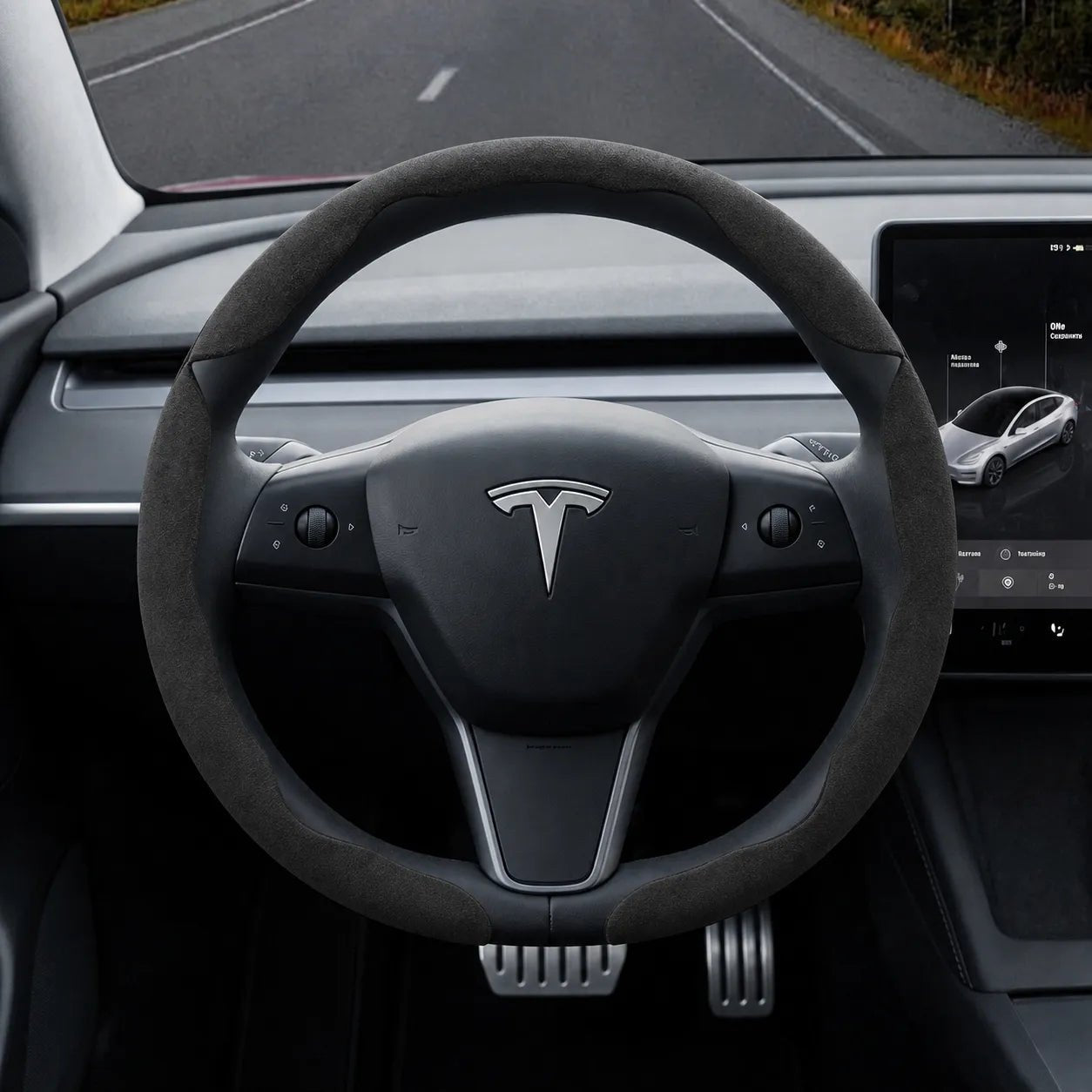 Premium Alcantara Anti-Slip Steering Wheel Cover for Model Y / Model 3 (3-Piece Set) - Tesery Official Store